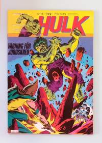 Hulk nr 11 1982 - Varning för Jordskred.  (Sarjakuvat, ulkomaalaiset sarjakuvalehdet, sopiva keräilykappaleeksi, Hulk)