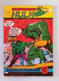 Hulk nr 4 1980 -Sommarnummer.   (Sarjakuvat, ulkomaalaiset sarjakuvalehdet, sopiva keräilykappaleeksi, Hulk)