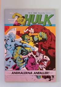Hulk nr 6 1982 - Animalerna anfaller.   (Sarjakuvat, ulkomaalaiset sarjakuvalehdet, sopiva keräilykappaleeksi, Hulk)