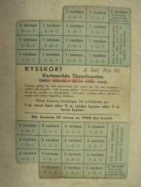 Kysskort - kortområde Skandinavien, gäller tillsvidare. Varje kupong berättigar till erhållande av; ! st. varm kyss... -ruotsalaisten vuoden 1940 kriisiajan