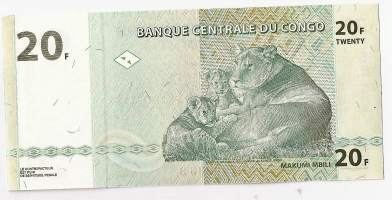 Kongo 20 Francs 2003 -  seteli