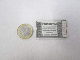 Etelä-Suomen Automaatti Oy - Voittoseteli (peliautomaatista), nr 35303 - National Ticket Co painama, kävi maksuksi voittopaikan tuotteisiin