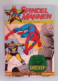 Spindelmannen nr 2 1981 - Sportlovdsnummer med: Här kommer Shocker. (Sarjakuvat, ulkomaalaiset sarjakuvalehdet, sopiva keräilykappaleeksi, Hämähäkkimies, Hämis)