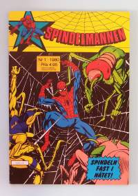 Spindelmannen nr 1 1980 - Spindeln fast i nätet. (Sarjakuvat, ulkomaalaiset sarjakuvalehdet, sopiva keräilykappaleeksi, Hämähäkkimies, Hämis)
