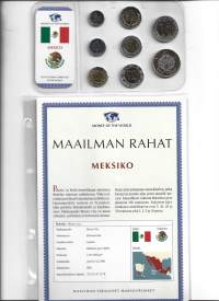 Mexiko  8 kpl rahasarja  5 centavo - 10 peso 1999 - 2008 ulkomainen kolikko