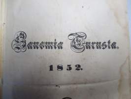 Sanomia Turusta 1852 &amp; 1853 vuosikerrat yhteissidoksena + puolivuosikerta 1881 &quot;Kotiin!&quot; oulussa ilmestynyttä kristillistä sanomalehteä