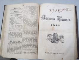 Sanomia Turusta 1852 &amp; 1853 vuosikerrat yhteissidoksena + puolivuosikerta 1881 &quot;Kotiin!&quot; oulussa ilmestynyttä kristillistä sanomalehteä