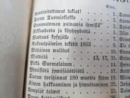 Sanomia Turusta 1852 &amp; 1853 vuosikerrat yhteissidoksena + puolivuosikerta 1881 &quot;Kotiin!&quot; oulussa ilmestynyttä kristillistä sanomalehteä