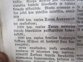 Sanomia Turusta 1852 &amp; 1853 vuosikerrat yhteissidoksena + puolivuosikerta 1881 &quot;Kotiin!&quot; oulussa ilmestynyttä kristillistä sanomalehteä