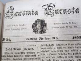 Sanomia Turusta 1852 &amp; 1853 vuosikerrat yhteissidoksena + puolivuosikerta 1881 &quot;Kotiin!&quot; oulussa ilmestynyttä kristillistä sanomalehteä