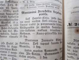 Sanomia Turusta 1852 &amp; 1853 vuosikerrat yhteissidoksena + puolivuosikerta 1881 &quot;Kotiin!&quot; oulussa ilmestynyttä kristillistä sanomalehteä