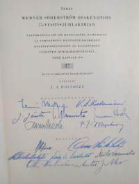 Werner Söderström osakeyhtiön juhlaluettelo - Jubilee catalogue of Werner Söderström Oy : 1878-1953 (signeerattu, numeroitu)
