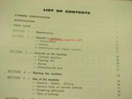 Massey Ferguson 506 combine operator instruction book -leikkuupuimurin käyttöohjekirja englanniksi