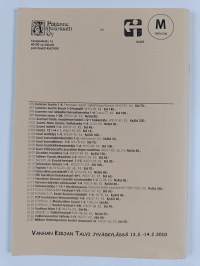 Kirjojen postimyyntiluettelo n:o 74 marraskuu 2009