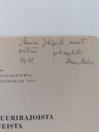 Suomen kulttuurirajoista ja -alueista (signeerattu, tekijän omiste)