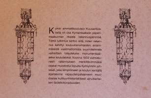 Kymin teollisuusoppilaitos - Ammattikoulutalo ja yhtiön juhlasali Kuusankoskella.  (Arkkitehtuuri, rakennushistoria, rakennuskulttuuri)