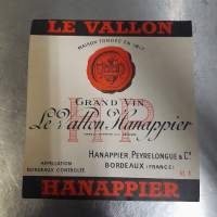 Etiketti le vallon hanappier grand vin
