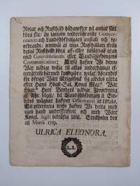 Kongl. Maj:ts Nådige Förording, Huru Upbörder, Angående Rotar och Rusthåld, böra skie. Gifwen Stockholm den 28. martii 1719