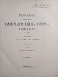 Kokoelma voimassa olevia maanmittausta koskevia asetuksia, kiertokirjeitä y.m
