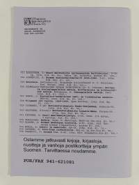 Kirjojen postimyyntiluettelo n:o 9 syksy 1994