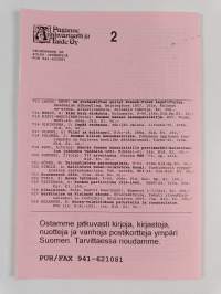 Kirjojen postimyyntiluettelo n:o 10 joulukuu 1994