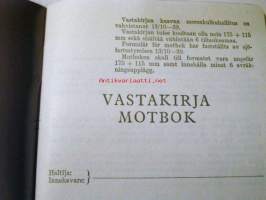 , radiosähköttäjä,  -vastakirja,merenkulkulomake nr 13