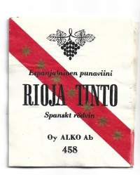 Rioja Tinto  nro 458 - viinaetiketti  viinietiketti