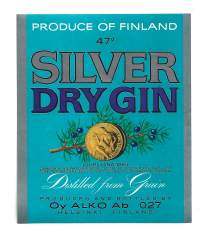 Dry Silver Gin nr 027 -   viinaetiketti