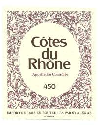 Cotes du Rhone  Alko nr 450 - viinietiketti viinaetiketti