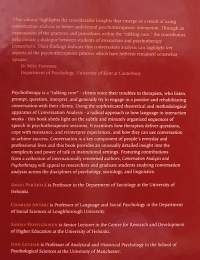 Conversation Analysis and Psychotherapy. (Psykologia, terapia, henkinen hyvinvointi, psykoterapia)