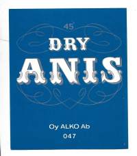Dry Anis  Alko 047  - viinaetiketti