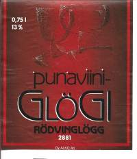 Punaviini Glögi  Alko nr 2881 - viinaetiketti