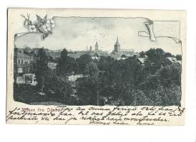 Odense - paikkakuntakortti, paikkakuntapostikortti   postikorttikulkenut 1901  merkki pois