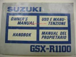 Suzuki GSX-R1100 owner´s manual -käyttöohjekirja englanniksi