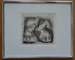 Helga Reinikainen  grafiikka  sign 1962 tpla 2 / 4  34x42  cm kehystetty