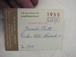 Suomen Taideteollisuusyhdistys Ateneum B, jäsenkortti 1955, Pertti Jormio