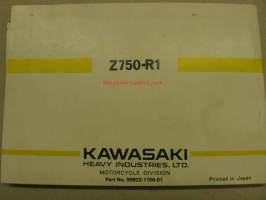 Kawasaki Ninja Z750GP (Z750-R1) owner´s manual -käyttöohjekirja englanniksi
