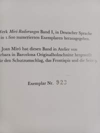 Miró Radierungen 1 : 1928-1960 (numeroitu)