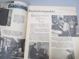 Kurre 1955 - Postipankki kevättervehdys - asiakaslehti; Sähköiset reikäkorttikoneet, Kaikki maksaa -kuvasarja, Rahapaja, Postilaatikot kuntoon, Postitalo Hämeenlinna