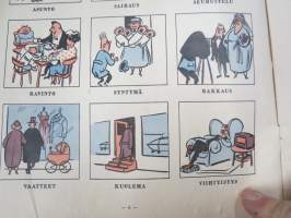 Kurre 1955 - Postipankki kevättervehdys - asiakaslehti; Sähköiset reikäkorttikoneet, Kaikki maksaa -kuvasarja, Rahapaja, Postilaatikot kuntoon, Postitalo Hämeenlinna