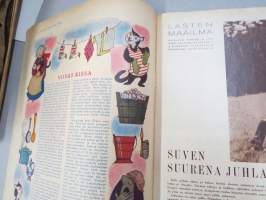 Lasten Maailma 1955 nr 6, tehtäviä, tarinoita, sarjakuvia, päätoimittaja Markus Rautio, Paperinen Nalle - takasivun paperinukke