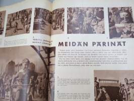 Lasten Maailma 1955 nr 6, tehtäviä, tarinoita, sarjakuvia, päätoimittaja Markus Rautio, Paperinen Nalle - takasivun paperinukke