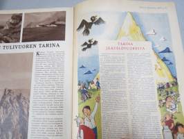 Lasten Maailma 1955 nr 6, tehtäviä, tarinoita, sarjakuvia, päätoimittaja Markus Rautio, Paperinen Nalle - takasivun paperinukke