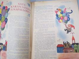 Lasten Maailma 1955 nr 6, tehtäviä, tarinoita, sarjakuvia, päätoimittaja Markus Rautio, Takasivu leikattavat eläinhahmot