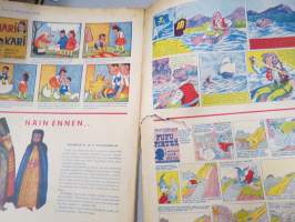 Lasten Maailma 1955 nr 6, tehtäviä, tarinoita, sarjakuvia, päätoimittaja Markus Rautio, Takasivu leikattavat eläinhahmot