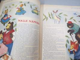 Lasten Maailma 1955 nr 11, tehtäviä, tarinoita, sarjakuvia, päätoimittaja Markus Rautio, takasivu leikattava nuken kehto