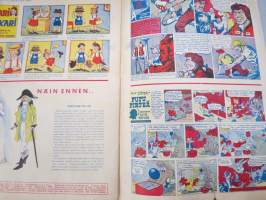 Lasten Maailma 1955 nr 11, tehtäviä, tarinoita, sarjakuvia, päätoimittaja Markus Rautio, takasivu leikattava nuken kehto