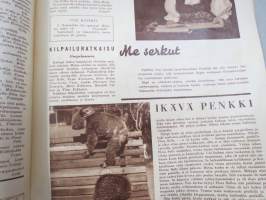 Lasten Maailma 1955 nr 3, tehtäviä, tarinoita, sarjakuvia, päätoimittaja Markus Rautio, takasivu leikattava - yhteenommeltava rasia
