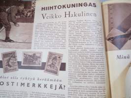 Lasten Maailma 1955 nr 3, tehtäviä, tarinoita, sarjakuvia, päätoimittaja Markus Rautio, takasivu leikattava - yhteenommeltava rasia
