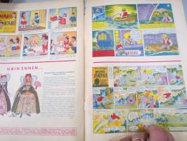 Lasten Maailma 1955 nr 3, tehtäviä, tarinoita, sarjakuvia, päätoimittaja Markus Rautio, takasivu leikattava - yhteenommeltava rasia